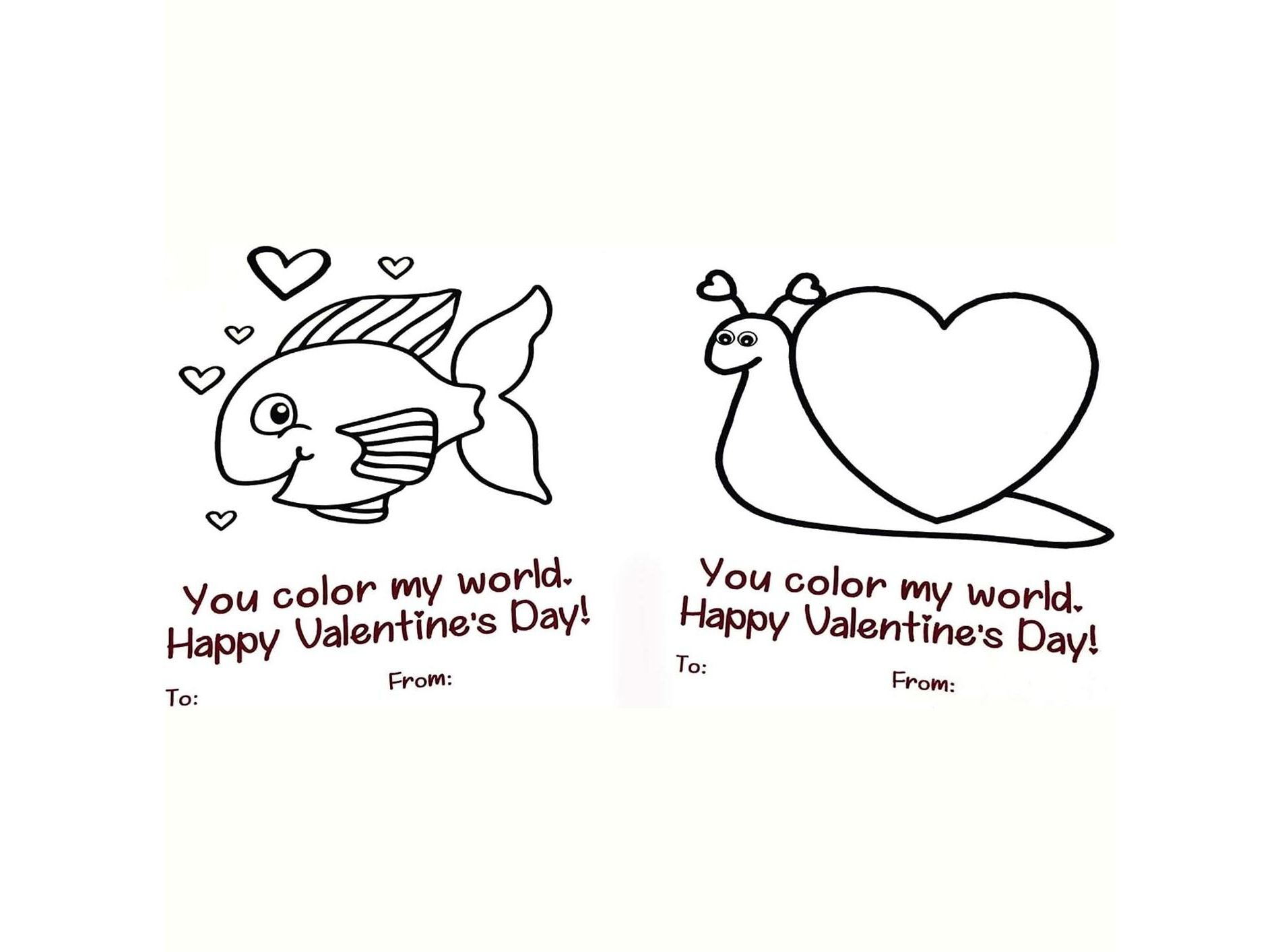 Midlee Color My World Valentine Card Party Favors with Crayons- Pack of 24