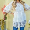 Women's Boho Floral Embroidered Mesh Tunic Top With Lining - And The Why - 4 of 4