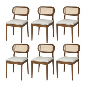 Hartmut Modern Ratten Dining Chair Set of 2 with Solid Wood Legs |ARTFUL LIVING DESIGN - 1 of 4