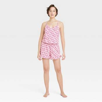 Women's Barbie X Skinnydip Logo Graphic Pajama Set - Pink XXL