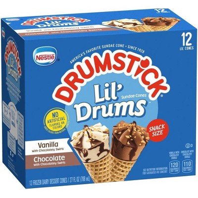 Nestle Drumstick Lil' Drums Vanilla Chocolate Ice Cream Cones - 12ct
