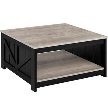Yaheetech Wood Coffee Table with Storage for Living Room, Gray