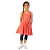 Mightly Girls Fair Trade Organic Cotton Sleeveless Twirl Dress, Coral Shooting Star - 3 of 4