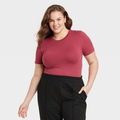 Women's Slim Fit Short Sleeve Seamless Baby T-Shirt - A New Day™