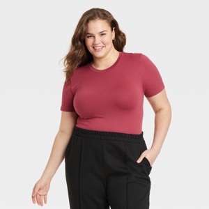 Women's Slim Fit Short Sleeve Seamless Baby T-Shirt - A New Day™ - 1 of 3