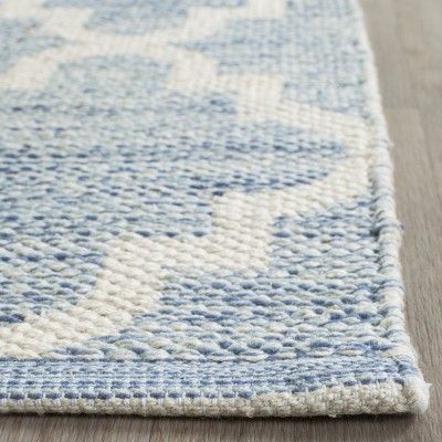 Coastal Breeze Light Blue and Ivory Cotton 5' x 7' Area Rug