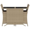 vidaXL 3 Piece Bistro Set with Cushions Beige Poly Rattan - 4 of 4