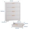 Fluted 5 Drawer Dresser for Bedroom, 47" Tall Modern Chest of Drawers with Gold Metal Handles, Wood Bedroom Dresser for Closet, Living Room, Hallway - 4 of 4