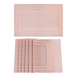 REGALWOVEN PVC Wrinkle-Resistant Washable Indoor Outdoor Placemats 18 x 12 Inch 6 Pcs - 1 of 4