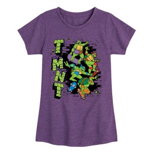 Girls' - Teenage Mutant Ninja Turtles - Skateboards Fitted Short Sleeve Graphic T-Shirt - 1 of 4