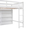 NicBex Full Size Loft Bed Pine Bed Frame with 8 Open Storage Shelves, Ladder and Full Length Guardrail, No Box Spring Required, White - 4 of 4