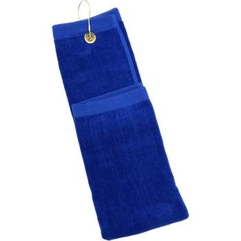 TowelSoft Premium 100% Cotton Terry Velour Golf Towel with Tri-fold Hook & Grommet Placement 16 inch x 26 inch