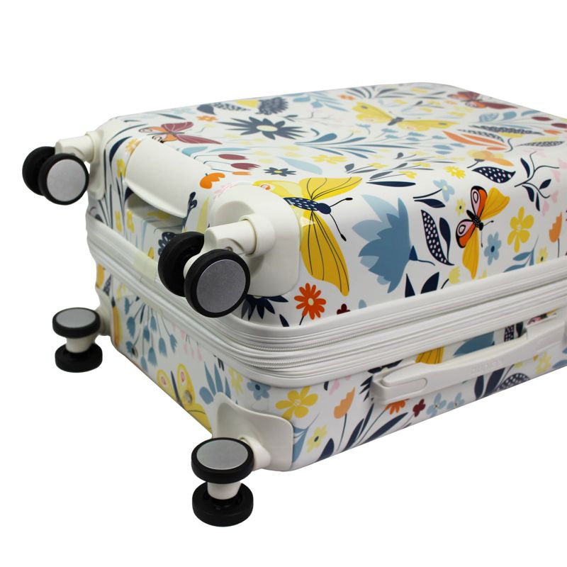 World Traveler Dejuno Floral Butterfly 3-Piece Expandable Spinner Luggage Set, 5 of 6