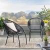 GDFStudio Carver Outdoor Faux Rattan Acapulco Weave Club Chairs (Set of 2) - 2 of 4