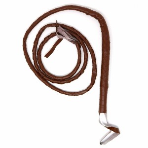 Skeleteen Faux Leather Brown Whip - 6.5' Woven Costume Accessories Whips - 1 Piece - 1 of 4