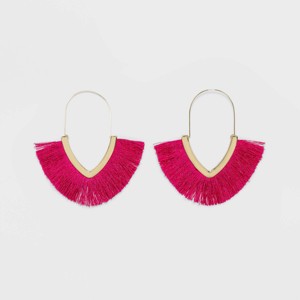 SUGARFIX by BaubleBar Fringe Hoop Earrings - Pink, Women