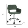 HomeRoots Green and Silver Upholstered and Steel Adjustable Swivel Rolling Office Chair - 3 of 4