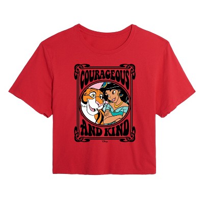Women's - Disney Princess - Jasmine Rajah Courageous and Kind Cropped Graphic T-Shirt