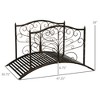 DOMETOUR 4’ Metal Arch Backyard Garden Bridge with Safety Siderails, Delicate Scrollwork, & Easy Assembly, Black Bronze - 3 of 4