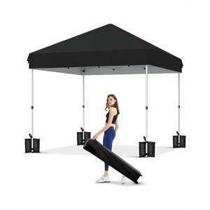 Portable Pop-Up Canopy Tent with 3 Adjustable Heights, Waterproof Outdoor Sun Shade with Wheeled Bag, Party Tents for Patio, Deck, Garden, Beach - 1 of 4