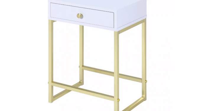 End Table White Brass - Acme Furniture, 2 of 5, play video