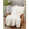 Saro Lifestyle Plush Lamb Fur Border Linen Throw Blanket - 3 of 3