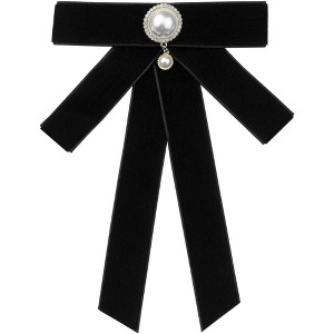 INSPIRE CHIC Women's Pre-tied Vintage Pearl Brooch Pin - 1 of 4