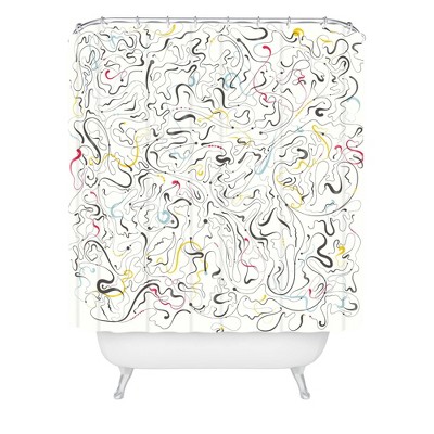 Jenean Morrison Line Dance Shower Curtain White - Deny Designs