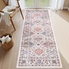 Machine Washable Vintage Floral Printed Area Rug Low Pile Non Slip Stain Resistant Oriental Medallion Design Boho Floor Rug for Living Room Bedroom - 2 of 4