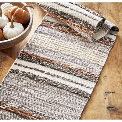 tagltd Gathering Textured Cotton Runner 72.0L x 14.5W inches