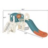 Whizmax 7-IN-1 Kids Slide Playset Structure---Castle Climbing Crawling Playhouse with Slide, Arch Tunnel, Ring Toss, and Basketball Hoop£¬Blue - 2 of 4