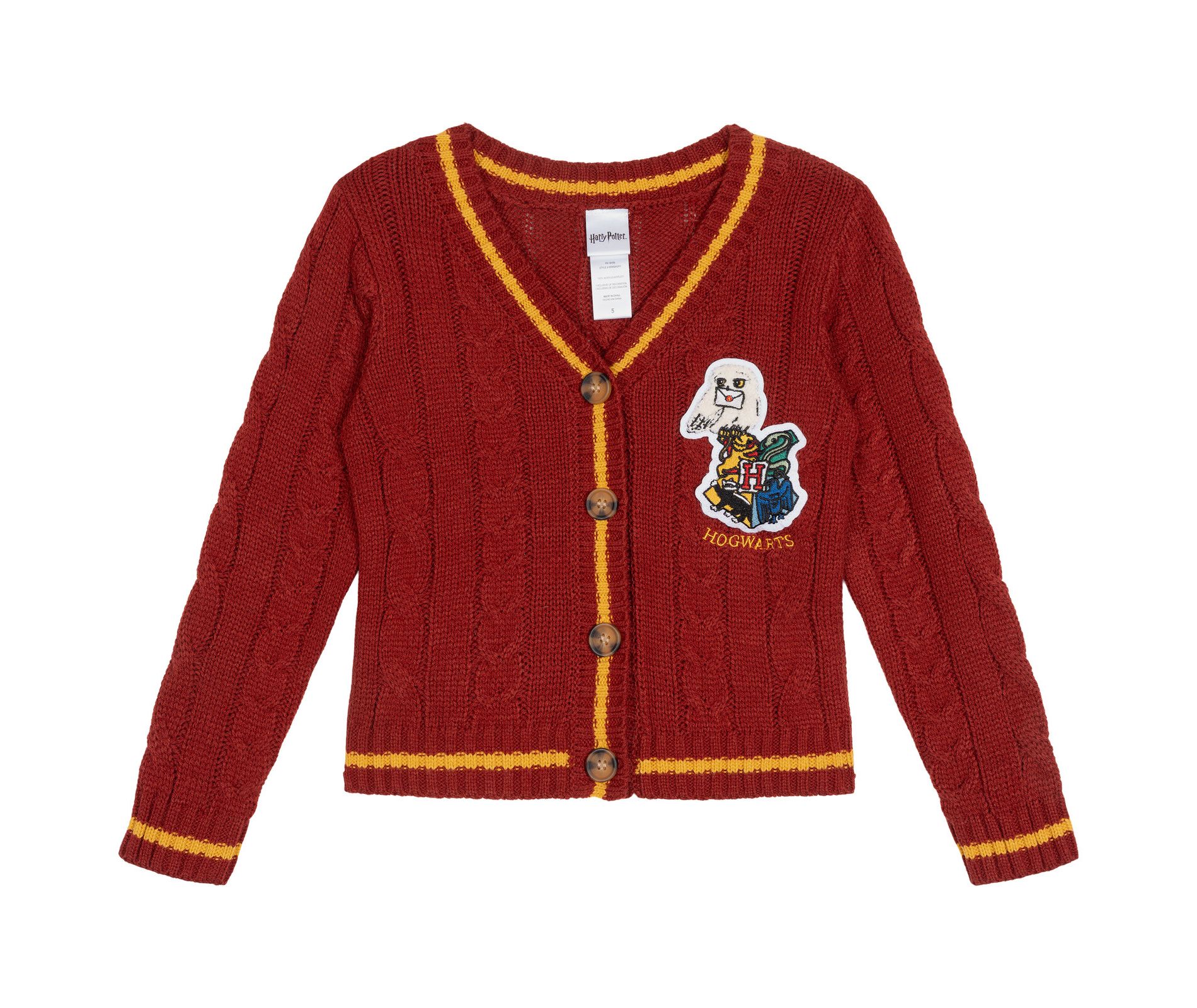 Harry Potter Hedwig Girls' Cardigan Sweater Little Kid to Big Kid
