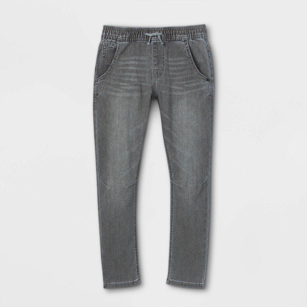 Boys' Super Stretch Jogger Fit Jeans - Cat & Jack Gray Wash 8