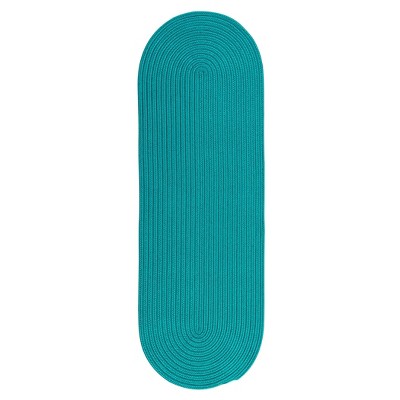 Colonial Mills Boca Raton - Turquoise 2 Ft x6 Ft Runner (Oval) Rug Indoor/Outdoor 100% Polypropylene