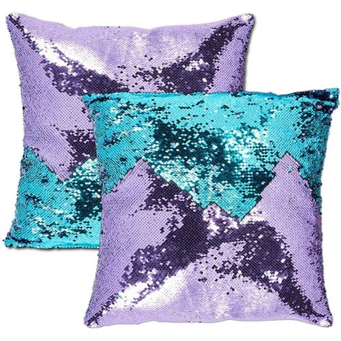 Reversible Shiny Color Change Mermaid Sequined Cushion Cover Throw Pillow Case 