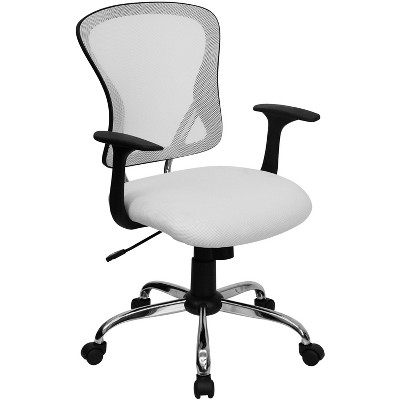 Flash Furniture Mid-Back Mesh Swivel Task Office Chair with Chrome Base and Arms
