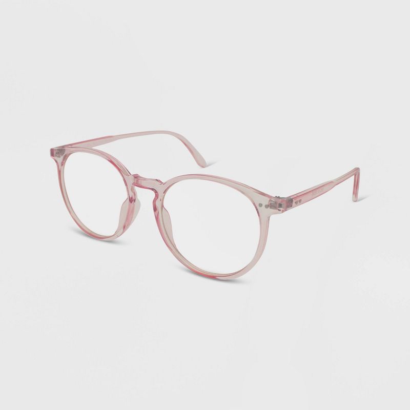 Women&#39;s Crystal Plastic Round Blue Light Filtering Glasses - Wild Fable&#8482; Pink, 2 of 3