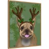 Amanti Art 23"x28" French Bulldog Antlers 1 by Fab Funky Framed Canvas Wall Art Print - 2 of 4