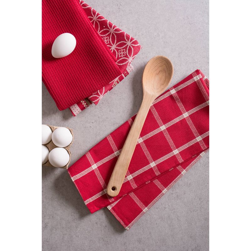 5pk Kitchen Towel &#38; Dishcloth Set Red - Design Imports, 4 of 8