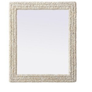 Elegant Lighting Rectangle Cornhusk Mirror 30x36 in Linen White - 1 of 4