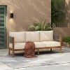 Christopher Knight Home Robin 76" Patio Rustic Rope Weave Acacia Wood 3-Seater Sofa with Cushions - 2 of 4