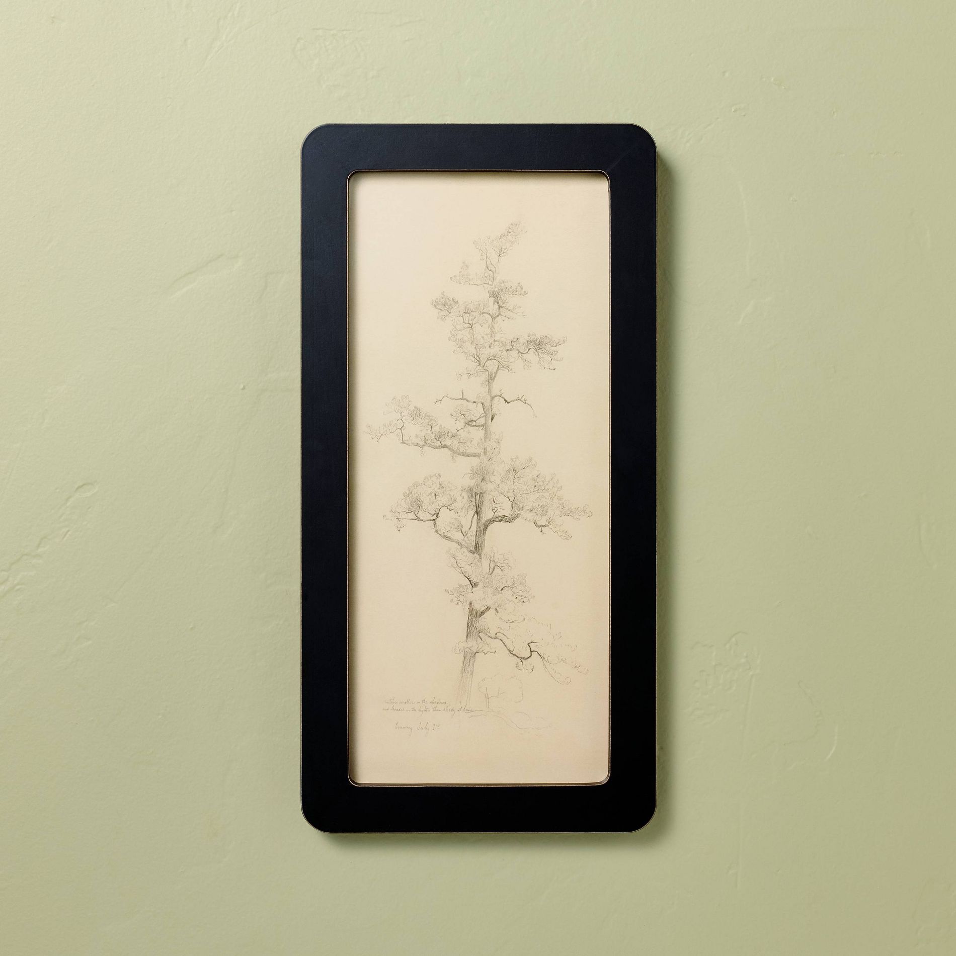 16"x8" Sketched Tree in Black Frame Wall Art - Hearth & Hand™ with Magnolia