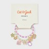 Girls' 3pk Charms Bracelet Set - Cat & Jack™️ Pink/Purple/Green: Beaded Stretch, Iron & Acrylic, Ages 3+ - 2 of 3