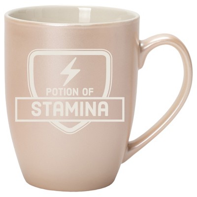 100 North Magic Potion 10 Ounce White and Precious Pearl Metallic Finish, Comfortably Fits Your Hands, New Bone China Coffee Tea Cup Mug, Potion Of