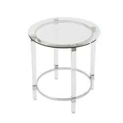 Orianna Circular Glass Table Clear - Christopher Knight Home