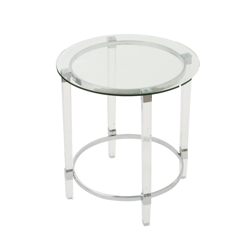 Photos - Coffee Table Orianna Circular Glass Table Clear - Christopher Knight Home