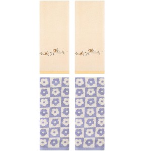 REGALWOVEN 4 Pcs Cotton Soft Absorbent Decorative Bathroom Hand Towel - 1 of 4
