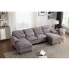 U Shaped Modular Sectional Sofa Couch, Corner Sofa With 4Pcs Waist Pillows, Terrycloth Fabric Sofa, Upholstered 4 Seater Couch-Cuddlewood - 2 of 4