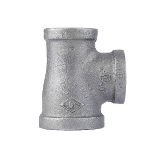 Pipe Decor 1 in. x 3/4 in. x 3/4 in. Black Reducing Tee - 1 of 4
