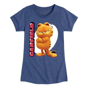 Girls' - Garfield - Garfield Movie Vertical Fitted Short Sleeve Graphic T-Shirt - 1 of 4